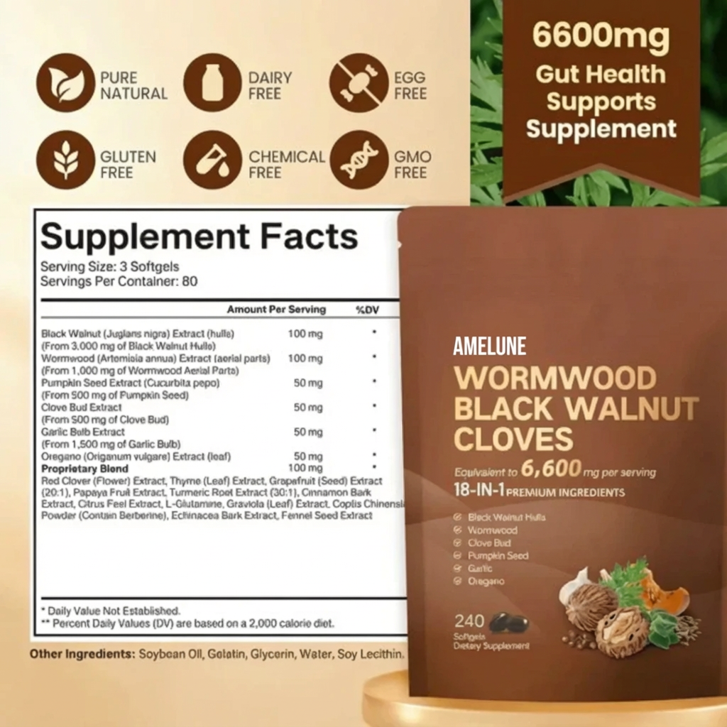 Wormwood Black Walnut Cloves Softgels